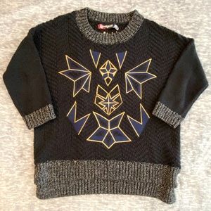 Desigual sweater embroidered geometric patchwork